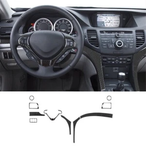 10Pcs Carbon Fiber Instrument Dashboard Kit Cover Trim For Acura TSX 2009-2014 - Picture 1 of 12