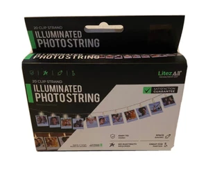 LitezAll Illuminated Photostring 20ct LED Lighted Photo Clips ~New - Picture 1 of 4
