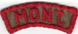 BOY SCOUT MONTANA (MONT.) TRS TAN AND RED STATE STRIP WITH BLACK BACK STITCH - Picture 1 of 2