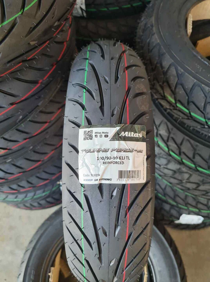Pneumatici 100/90-10 61J MITAS TOURING FORCE Rinforzato DOT2024