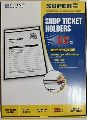 C-Line 46912 Hojas Cosidas Tienda Portaboletos - Transparente (25/Caja) Nuevo Foto 1 de 4