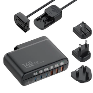 140W GaN USB C Charger 6 Port USB C Charging Station Hub for MacBook Pro/Air - Afbeelding 1 van 14