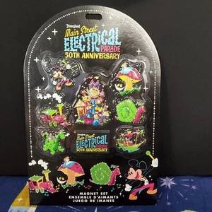 2022 Disney Parks Disneyland Main Street Electrical Parade 50th Magnet 8 Pc Set - Picture 1 of 1