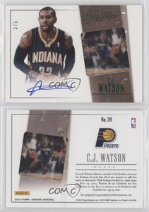 2013-14 Panini Signatures Film Veteran Auto Green /5 CJ Watson #24 Auto