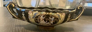 Stella Terracotta Vase, Decorative Bowl Greek Stamped Black 24kt Gold Detail. - Picture 1 of 16
