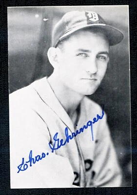 Charlie Gehringer Auto. 3 1/2 X 5 1/2 Postcard Photo - JSA Auth #CB71359 - Image 1 of 3