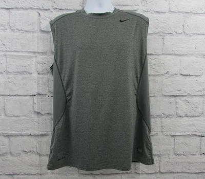Camisa ajustada sin mangas Nike Pro Combat Core Dri-Fit para hombre XL gris malla 449786 Foto 1 de 4