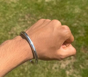 Brazalete Sikh Grueso Redondo Liso Kara Acero Inoxidable Singh Kaur Punjabi Kada J22G - Imagen 1 de 10