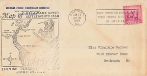 836 3c DELAWARE - Cachet del Comité del Tercer Centenario Americano-Finlandés - Imagen 1 de 1