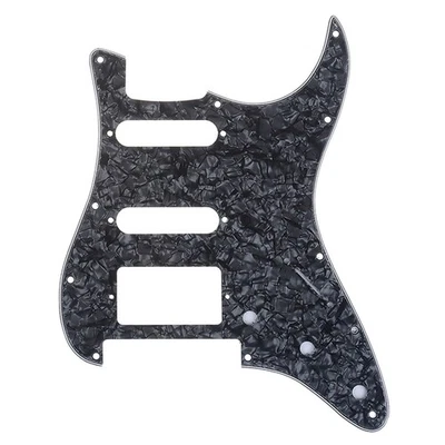 Musiclily Pro Black Pearl HSS Floyd Bridge Pickguard For Fender Strat ST Guitar