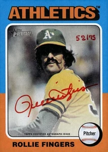 2024 Topps Heritage Real One Autographs Red Ink #ROARF Rollie Fingers Auto 52/75 - Picture 1 of 2