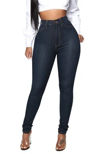 Womens Classic High Waisted Skinny Stretch Butt Lifting Jeans Slim Fit Denim ... - Picture 1 of 6