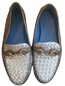 Robert Zur Womens Loafers Perlata Gold Buttery Leather Driving Shoes Mocs 9 - Picture 1 of 12