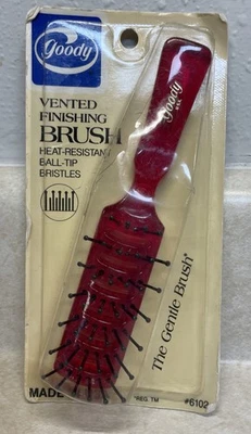 VTG Goody Vented Blow Styling Brush Red, Ball-Tip Bristles #6102 Circa 1982 USA - Image 1 of 3