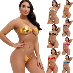 Lingerie Maillot de Bain Femme Ensemble Bikini Bandage Plage Haut Bra G-String - Photo 1/30