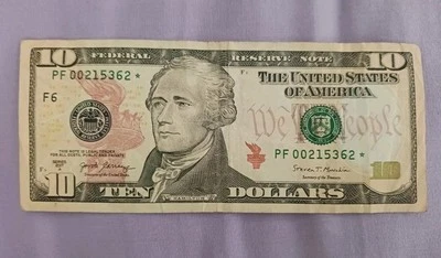 2017A $10 Federal Reserve Star Note Ten Dollar Bill Low Number Rare Run - Image 1 of 3