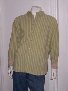 CAMISA DE HOMBRE ÍNDIGO PALMS TOMMY BAHAMA MANGA LARGA A RAYAS XXL #12 BONITA - Imagen 1 de 1