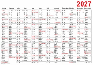 Wandkalender Wandplaner 2027 - alle Größen bis XXL mit oder ohne Laminierung! - Bild 1 von 1