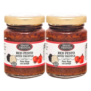 Red pesto with Black truffle Hot Sauce with Chili Peppers Tomato sauce 2 x 80g - Picture 1 of 12