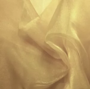 Gold Sparkle Organza Bridal Fabric 60” Width Sold By the Yard - Picture 1 of 1