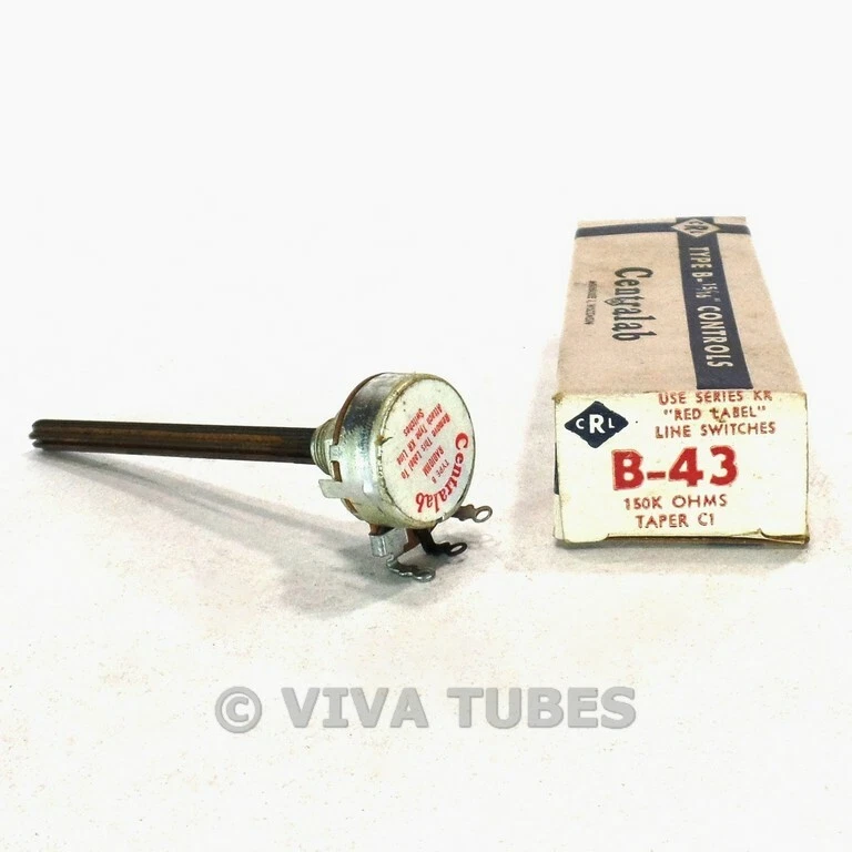 NOS NIB Vintage Centralab Type B-43 Control Potentiometer 150000 150K ohm - Image 1 of 1