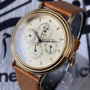 Sekonda Watch Vintage Mens Multifunctional Dial Dual Time Gold Plated 37mm Case - Picture 1 of 10