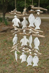 Beach Wedding Hanging Driftwood Decor Sea Turtles Ocean Fish - 4 items - Picture 1 of 12
