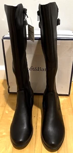 Women New Croft&Barrow Memory Foam Black Side-Zip/W Buckle Wedge Boots size 8M - Picture 1 of 6