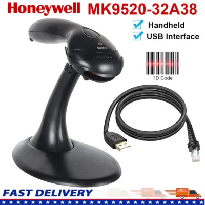 US Honeywell Voyager MK9520-32A38 1D Handheld Barcode Scanner +USB Cable & Stand