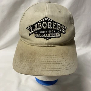 Sombrero de sindicato Laborers Local 459 bronceado envejecido manchado con tirantes Belleville - Imagen 1 de 10