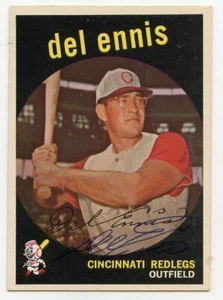 DEL ENNIS Signed 1959 Topps #255 Reds - Picture 1 of 1