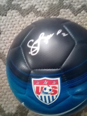 Sydney LeRoux Olympic Super Star signed USA Nike Blue Soccer Ball ITP PSA/DNA  - Image 1 of 4