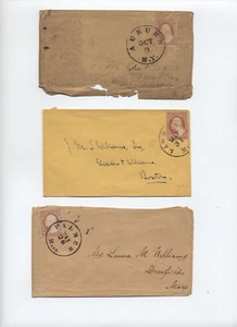1850er #11A Gruppe von 3 Briefen Auburn NY, Lawrence MA, Palmer MA [y9957] - Bild 1 von 3