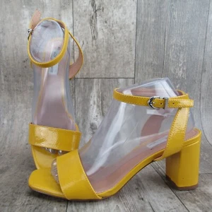 Vintage Havana Womens Yellow Heel Sandal Ankle Strap Buckle Size 8.5 - Picture 1 of 11