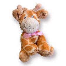 Russ Treetops Giraffe Small Plush Rattle Stuffed Baby Toy Pink Bow 5.5”