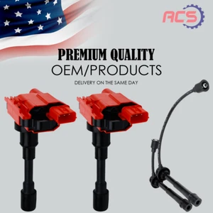 2X High Performance Ignition Coil +Wire Set OEM for Suzuki Esteem Swift L4 UF280 - Picture 1 of 15