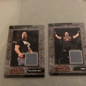 Fleer Wrestlemania XIX 2003 acabado mate piedra frío Steve Austin y triple H lote ☼ - Imagen 1 de 2