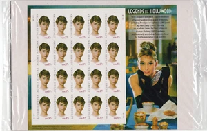 Scott #3786 Audrey Hepburn Sheet of 20 Stamps - Sealed White - Picture 1 of 4