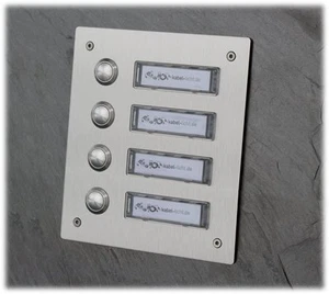 Edelstahl, Türstation, Klingelplatte, Türklingel, 4 Fach, Edelstahl Klingel - Bild 1 von 4