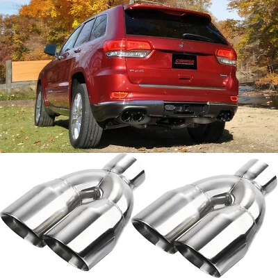 Punta de escape doble para Jeep Grand Cherokee 2,5" entrada 3,5" salida 9,5" longitud Foto 1 de 4