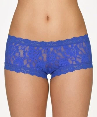 Pantalón corto Hanky Panky azul zafiro firma encaje para mujer talla pequeña L26527 Foto 1 de 2