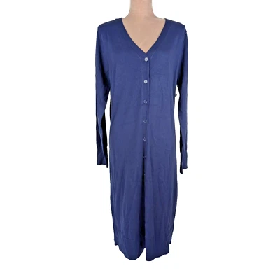 ModCloth Navy Long Sleeve Button Maxi Long Dress Cardigan Women's Size XL NWT - Image 1 of 4