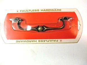 Faultless Hardware 1960s USA 283 Drop Bail Pull Handle 6" Centers Dark Brass MCM - Picture 1 of 7
