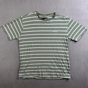 Vintage Lost Enterprises Shirt Mens Large Green Logo Striped Short Sleeve Surf - Picture 1 of 10
