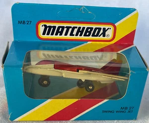 Vintage Matchbox (1-75) MB 27 Swing Wing Jet Light Blue Box 1981 - Picture 1 of 3