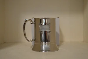 Stainless Steel Tankard Beer Stein with Engravable Pewter Plaque - Picture 1 of 8