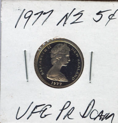 Nueva Zelanda 1977 5 centavos ultra mejor grado prueba calidad DCAM SKU: mundo #035 Foto 1 de 2