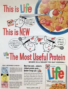 VINTAGE 1960s Print Ad ~ Life Cereal ~ The Mos Useful Protein Ever... - Picture 1 of 1