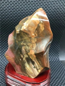 1575g Beautiful Petrified Wood Fossil Crystal furnishing articles+stand  u270 - Picture 1 of 11