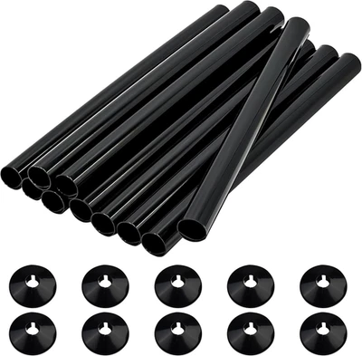 10 PCS Radiator Pipe Covers Black and Pipe Collars 200Mm X 15Mm Thickened Radiat - Image 1 of 4